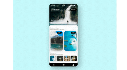 Travel Agency App GIF